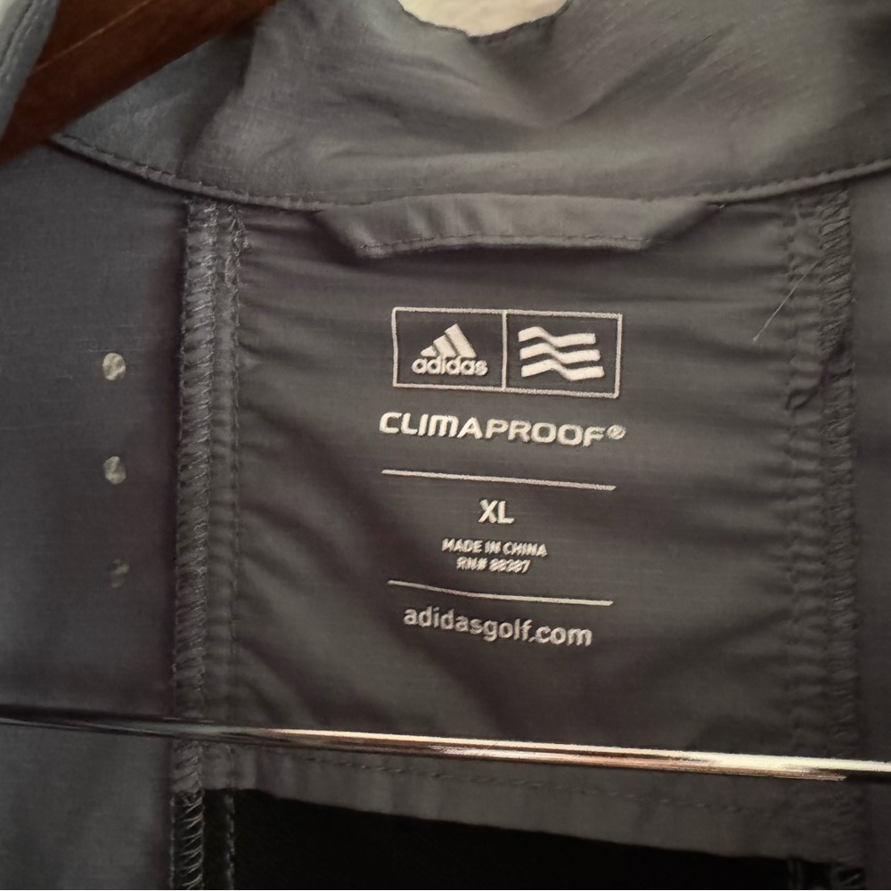 Adidas Gray Black Full Zip Climaproof Golf Windbreaker Vest XL Athletic Gorpcore - Picture 9 of 13